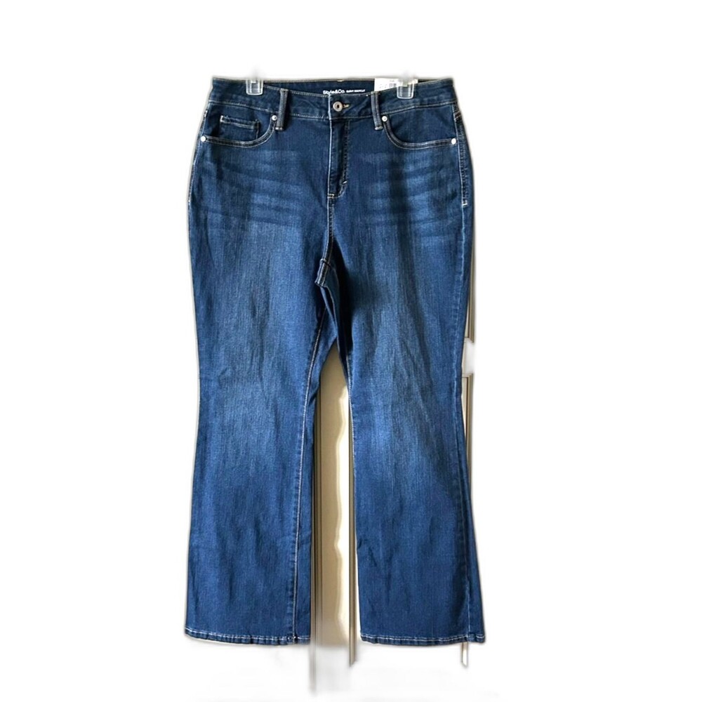 Style & Co. Dark Blue Curvy Bootcut Jeans - Size 14 Short - NWT